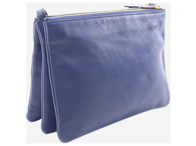 Céline Blue Trio Lederschultertasche Blau - Ansicht 2