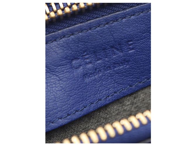 Céline Blue Trio Lederschultertasche Blau - Ansicht 4