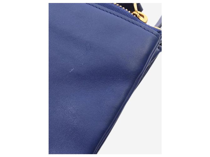 Céline Blue Trio Lederschultertasche Blau - Ansicht 6