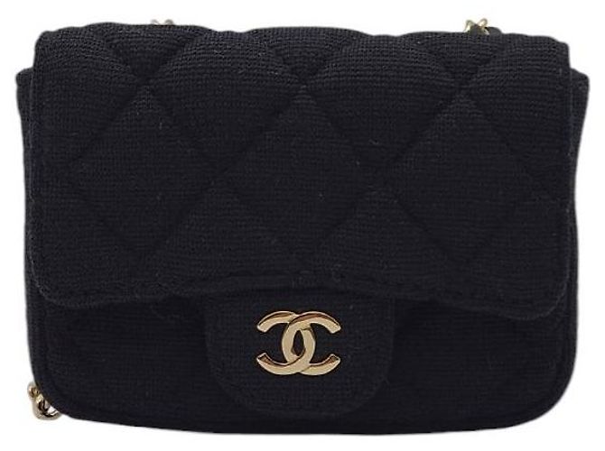 Chanel Mini Borsa a Catena Nera con Hardware Dorato Nero - vista 5