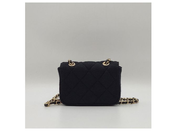 Chanel Mini Borsa a Catena Nera con Hardware Dorato Nero - vista 7