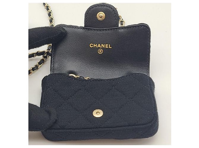 Chanel Mini Borsa a Catena Nera con Hardware Dorato Nero - vista 8