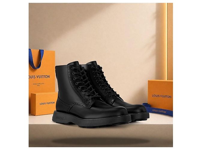 Louis Vuitton Stivali combat Bastille Black Nero - vista 2