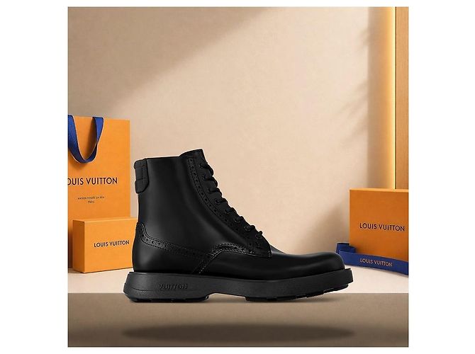 Louis Vuitton Stivali combat Bastille Black Nero - vista 3