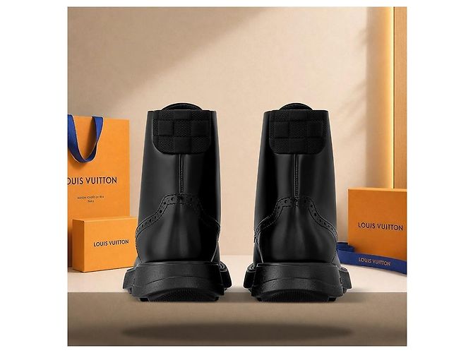 Louis Vuitton Stivali combat Bastille Black Nero - vista 5
