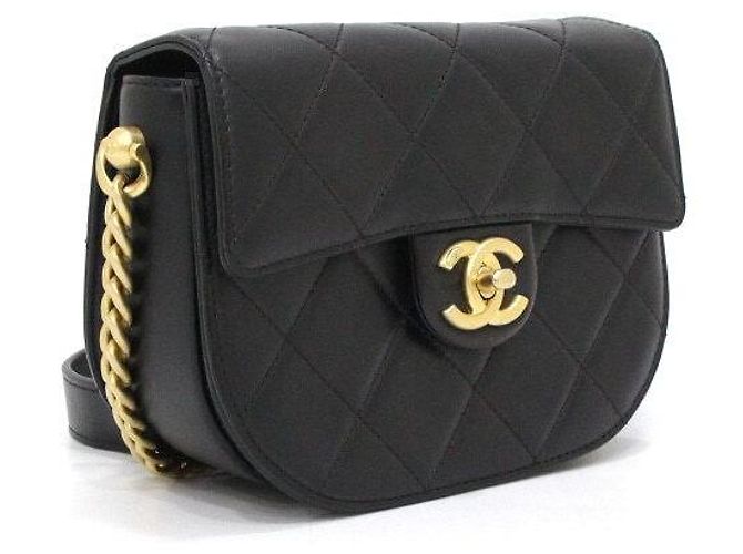 Chanel Mini borsa a tracolla mezza luna con catena dorata in nero - vista 3