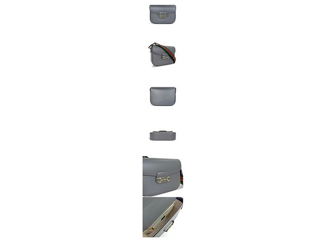 Gucci Borsa a Spalla Horsebit Grigia Marrone - vista 2