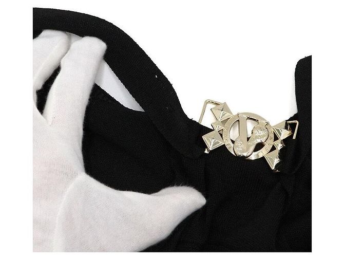 Versace Abito in nylon nero con accenti dorati - vista 7