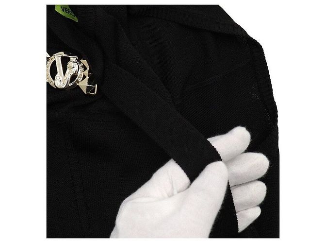 Versace Abito in nylon nero con accenti dorati - vista 8