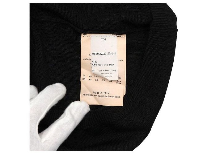 Versace Abito in nylon nero con accenti dorati - vista 9