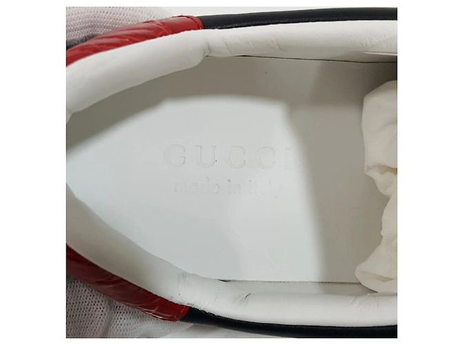 Gucci Sneakers Ace Square Web in pelle nera Nero - vista 6
