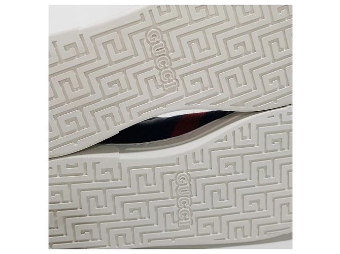 Gucci Sneakers Ace Square Web in pelle nera Nero - vista 8