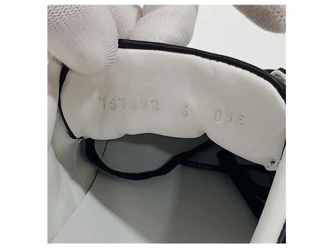 Gucci Sneakers Ace Square Web in pelle nera Nero - vista 9