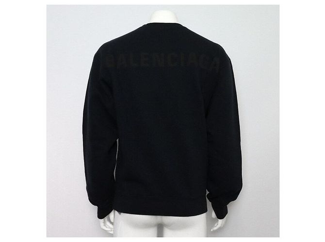 Balenciaga Sudadera unisex de algodón negro con logo en la espalda - vista 4