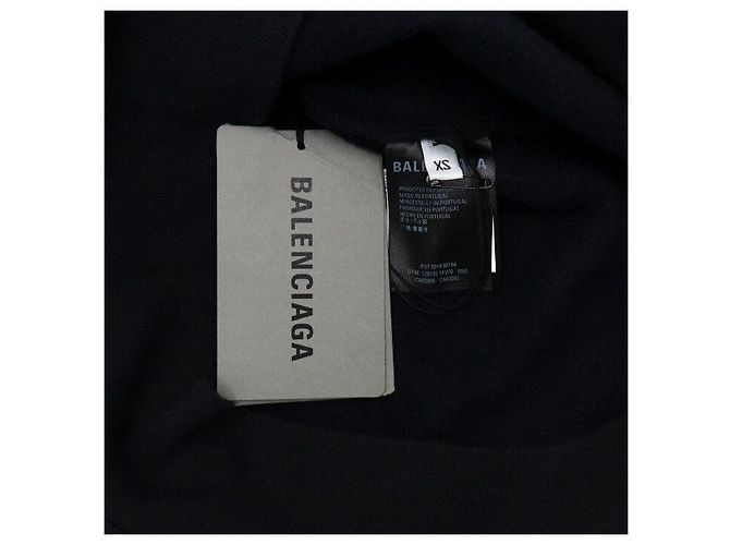 Balenciaga Sudadera unisex de algodón negro con logo en la espalda - vista 6