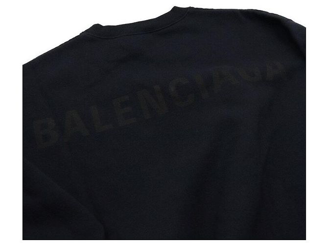 Balenciaga Sudadera unisex de algodón negro con logo en la espalda - vista 7