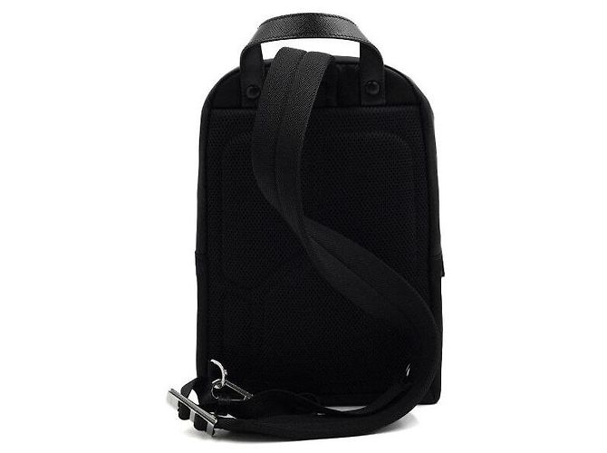 Prada Zaino a tracolla unisex in Re-Nylon Saffiano con logo triangolare nero - vista 4