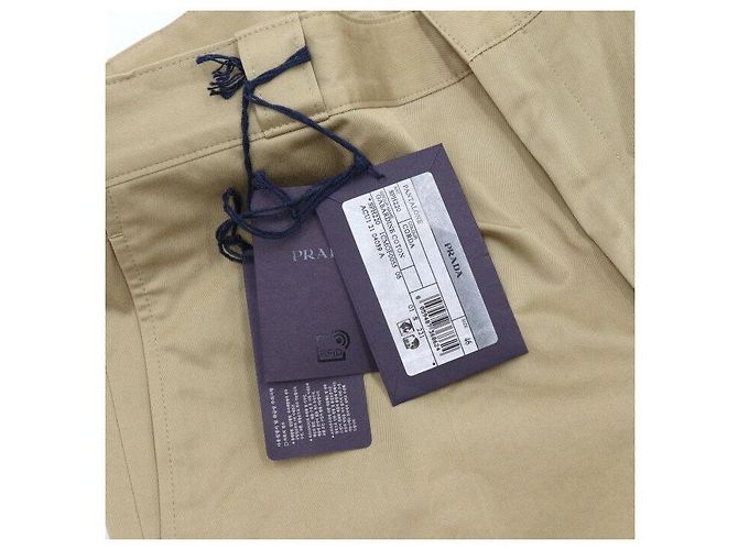 Prada Shorts de triángulo de algodón gabardina marrón para mujer - vista 5