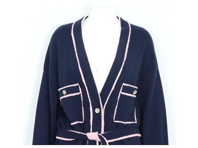 Chanel Langer Cardigan aus Kaschmir Blau - Ansicht 2