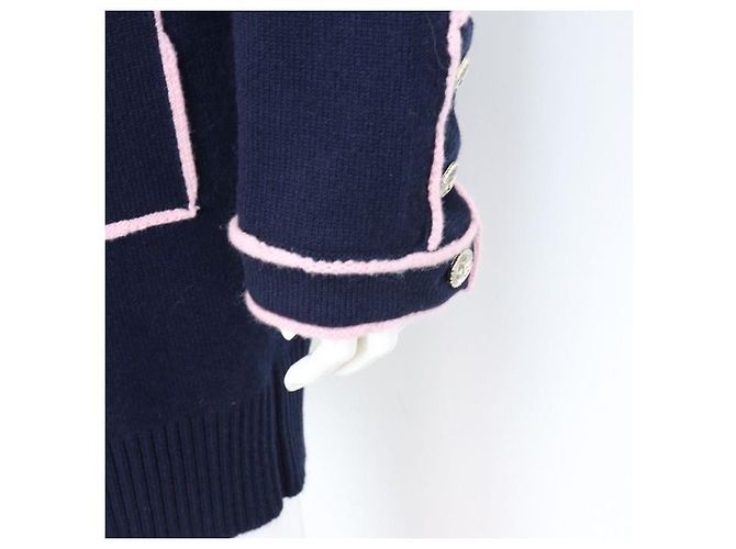 Chanel Langer Cardigan aus Kaschmir Blau - Ansicht 3