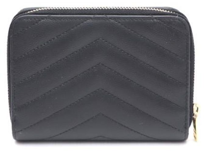 Saint Laurent Cartera Compacta con Cremallera Monogram Negro - vista 11