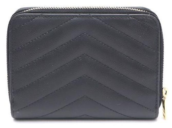 Saint Laurent Cartera Compacta con Cremallera Monogram Negro - vista 3