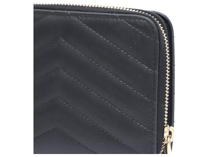 Saint Laurent Cartera Compacta con Cremallera Monogram Negro - vista 4
