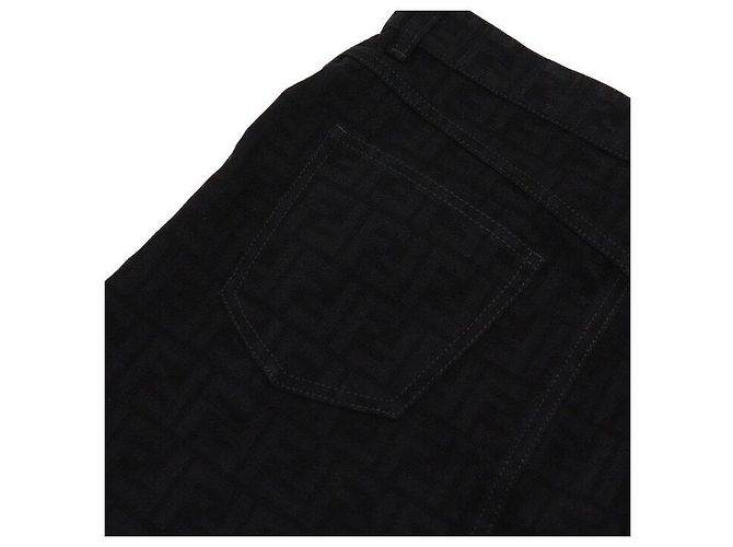 Fendi Minigonna in denim con logo FF nero - vista 8