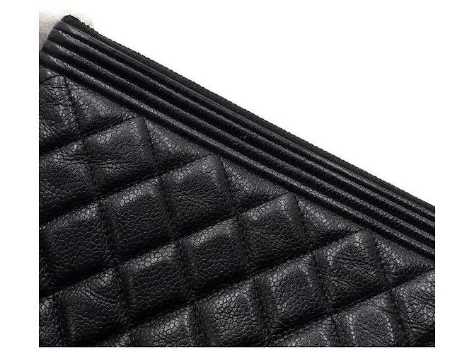 Chanel Black Caviar Boy Clutch Bag Large Schwarz - Ansicht 10