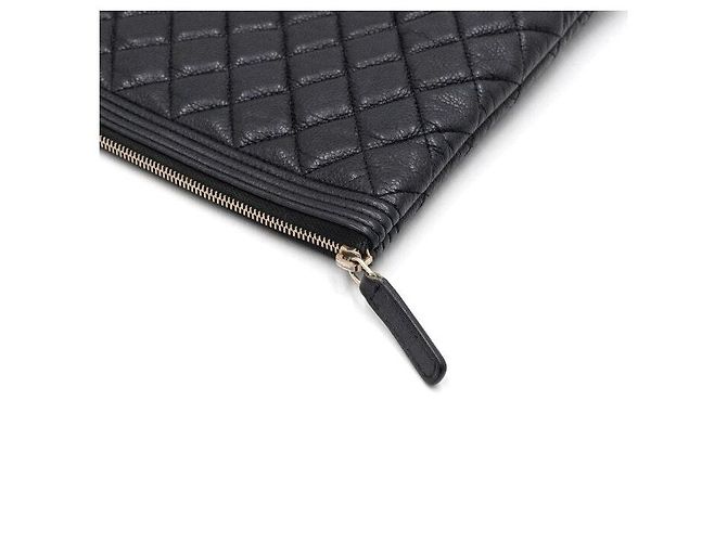 Chanel Black Caviar Boy Clutch Bag Large Schwarz - Ansicht 8