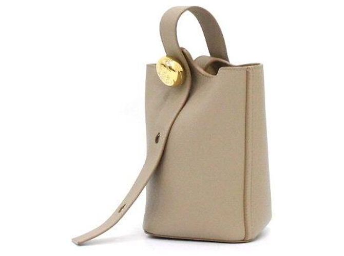 Loewe Mini borsa a secchiello e borsa a tracolla in pelle di vitello granulata color sabbia Marrone - vista 2