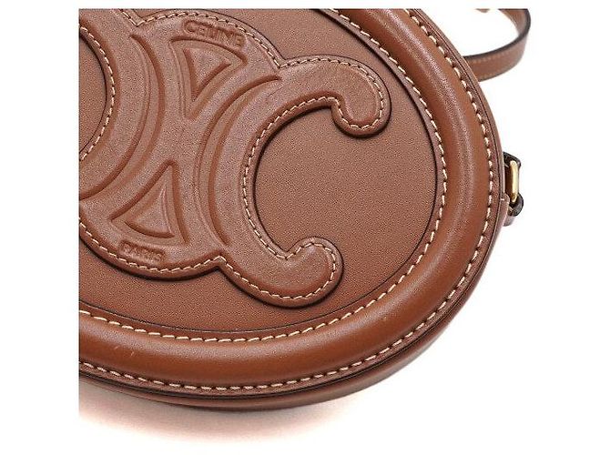 16 Céline Borsa a Spalla e Borsa a Tracolla Tan Kuir Oval Triope D'oro - vista 10