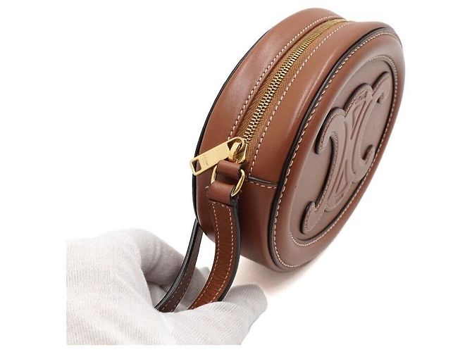 16 Céline Borsa a Spalla e Borsa a Tracolla Tan Kuir Oval Triope D'oro - vista 11