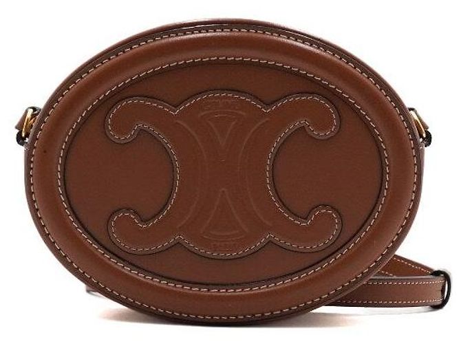 16 Céline Borsa a Spalla e Borsa a Tracolla Tan Kuir Oval Triope D'oro - vista 2