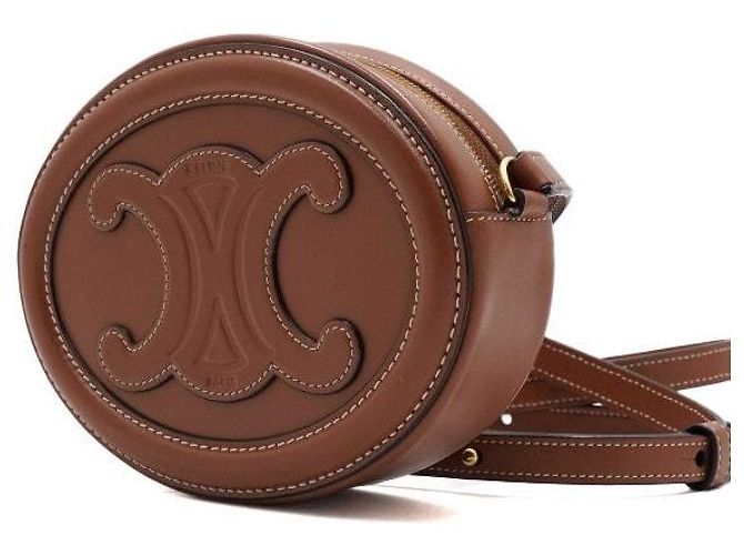 16 Céline Borsa a Spalla e Borsa a Tracolla Tan Kuir Oval Triope D'oro - vista 3
