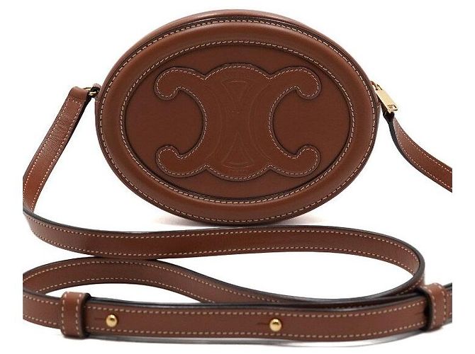16 Céline Borsa a Spalla e Borsa a Tracolla Tan Kuir Oval Triope D'oro - vista 5