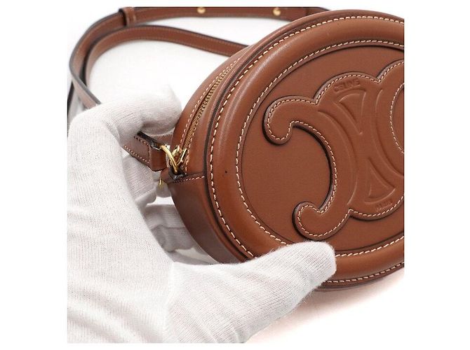16 Céline Borsa a Spalla e Borsa a Tracolla Tan Kuir Oval Triope D'oro - vista 9