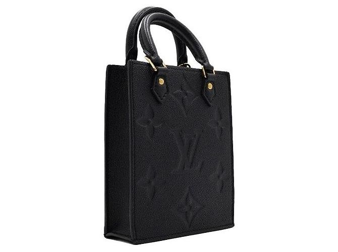 Louis Vuitton Piccola Borsa Piatta Black Monogram Empreinte Embossed Leather Tote Bag Shoulder Bag Crossbody Bag Nero - vista 3