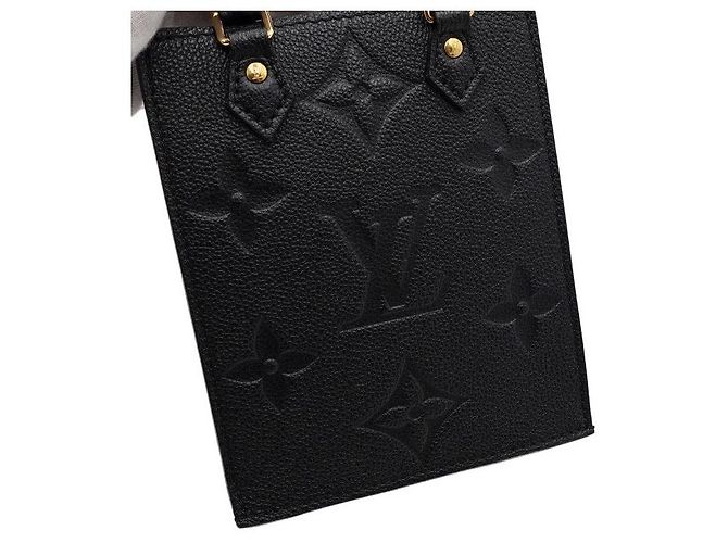 Louis Vuitton Piccola Borsa Piatta Black Monogram Empreinte Embossed Leather Tote Bag Shoulder Bag Crossbody Bag Nero - vista 7