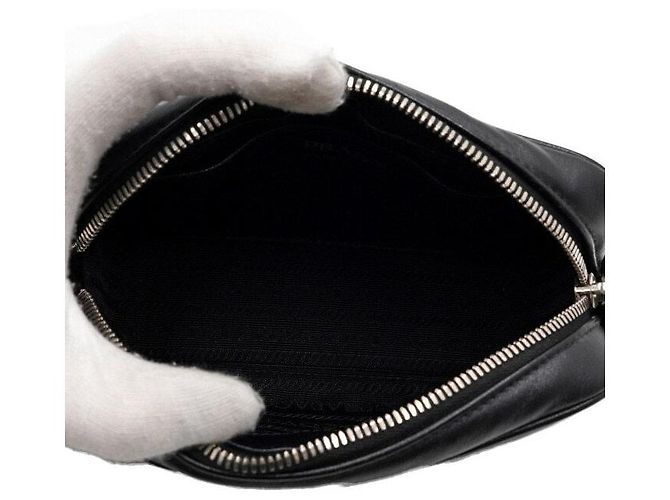 Prada Mini borsa a tracolla in pelle nera Nero - vista 5