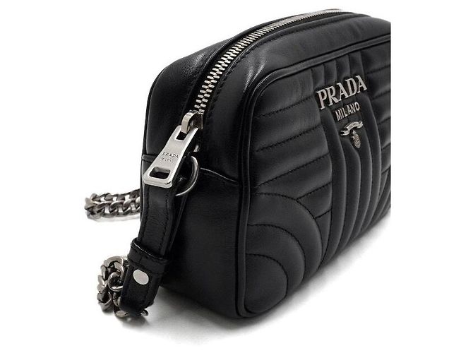 Prada Mini borsa a tracolla in pelle nera Nero - vista 8