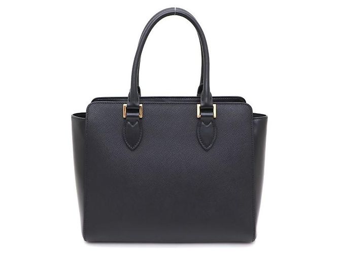Prada Borsa Tote e Borsa a Spalla Saffiano Gold Logo Top Handle Nero - vista 3