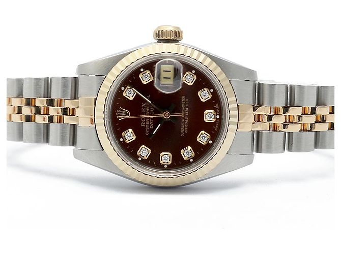 Rolex Reloj Lady Datejust Esfera Cocoa Engaste de Diez Diamantes Castaño - vista 17