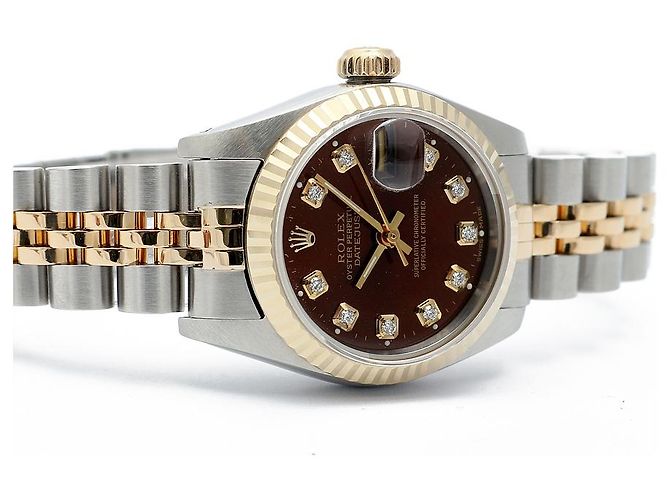 Rolex Reloj Lady Datejust Esfera Cocoa Engaste de Diez Diamantes Castaño - vista 18