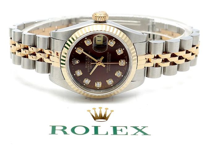 Rolex Reloj Lady Datejust Esfera Cocoa Engaste de Diez Diamantes Castaño - vista 22