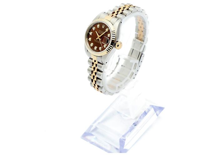 Rolex Reloj Lady Datejust Esfera Cocoa Engaste de Diez Diamantes Castaño - vista 4