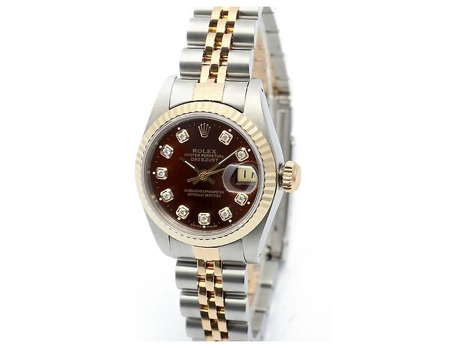 Rolex Reloj Lady Datejust Esfera Cocoa Engaste de Diez Diamantes Castaño - vista 8
