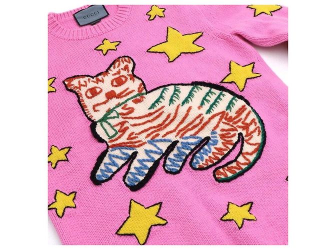Gucci Strickpullover für Damen mit Star Cat Stickerei - Sonderbestellung - Ansicht 6