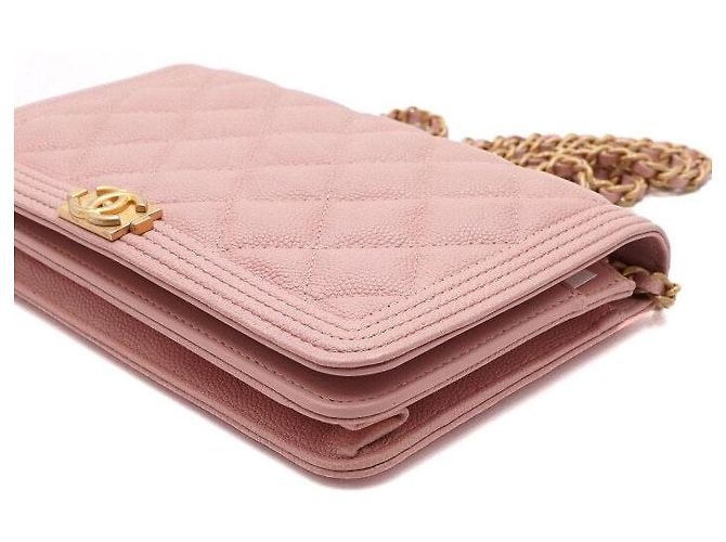Chanel Borsa WOC Boy in Caviar Rosa con Catena Dorata, Borsa a Spalla e a Tracolla - vista 10
