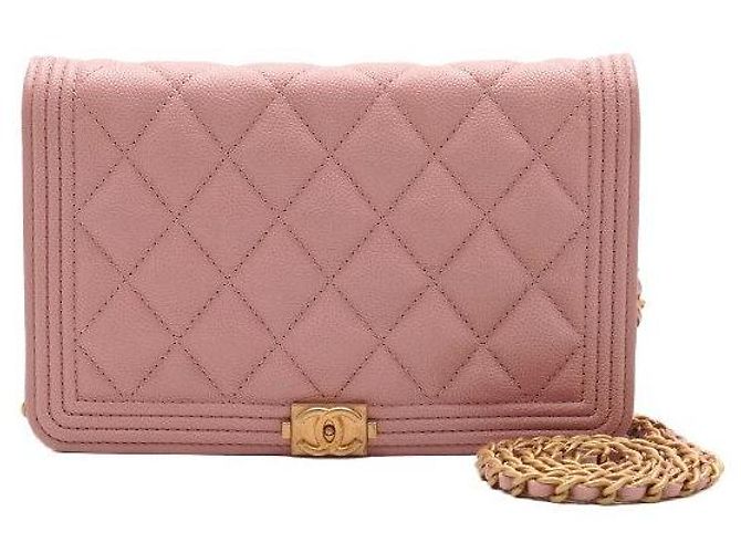 Chanel Borsa WOC Boy in Caviar Rosa con Catena Dorata, Borsa a Spalla e a Tracolla - vista 2